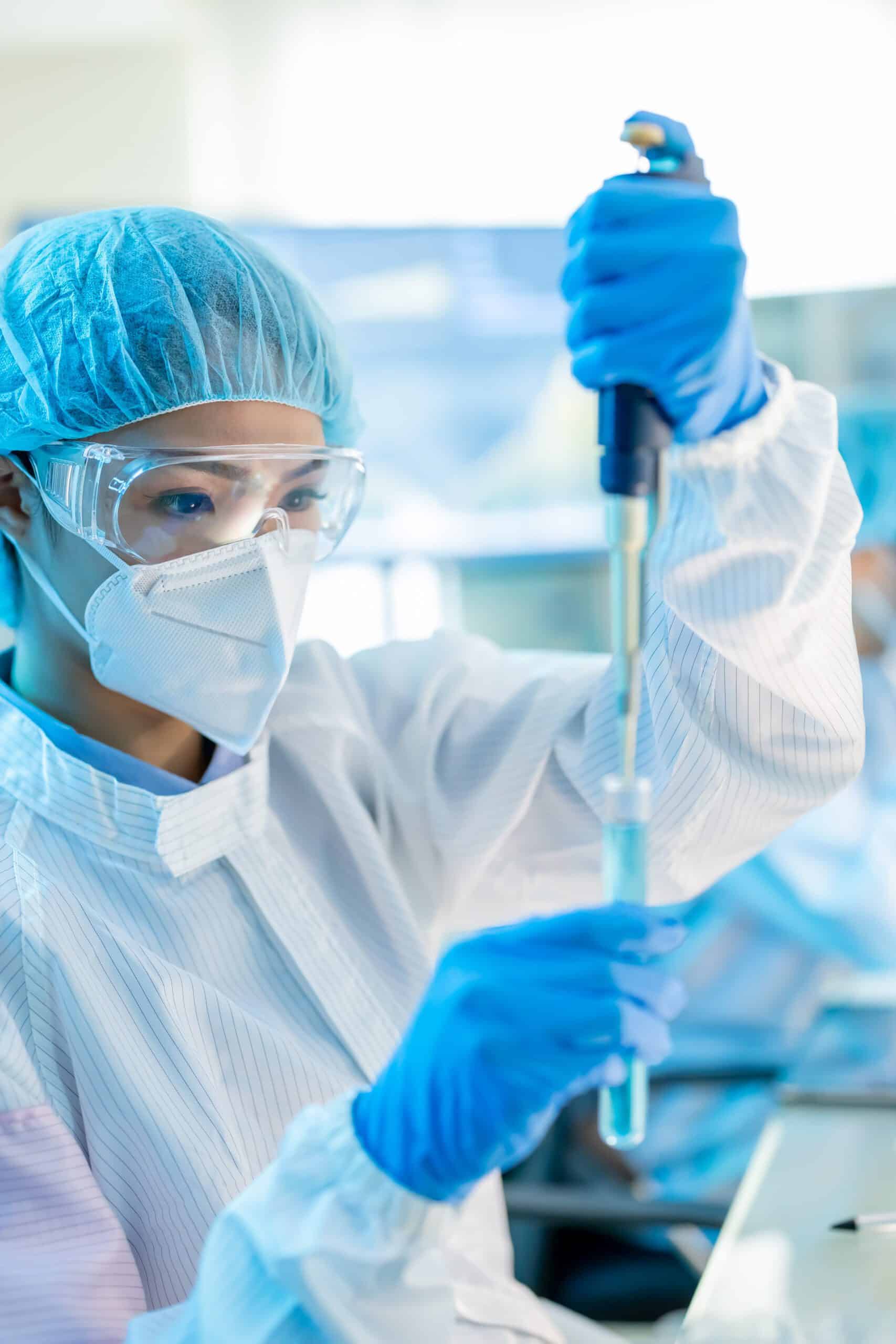 Biopharma research laboratory scientist