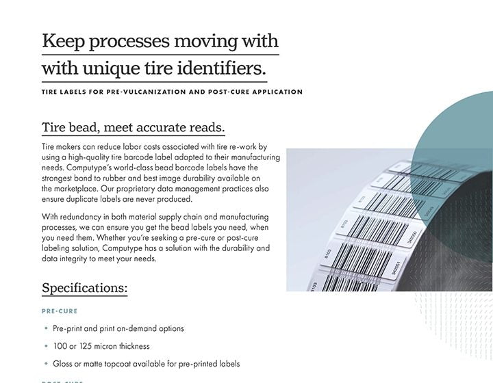 Tire Barcode Datasheet